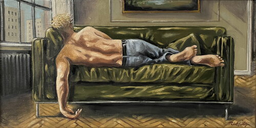 COUCH POTATO I by ROBERT INESTROZA, 회화 for Sale on Singulart