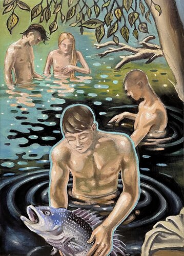 LES PECHEURS DU PARADIS von ROBERT INESTROZA, Malerei kaufen auf Singulart