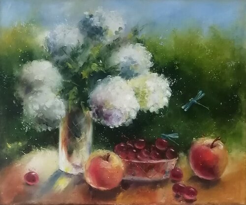 Hydrangeas van Galina Kolomenskaya, Schilderij te koop op Singulart