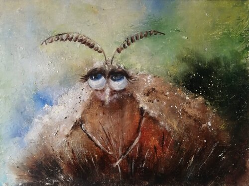 The moth is in shock. by Galina Kolomenskaya, Painting for Sale on Singulart