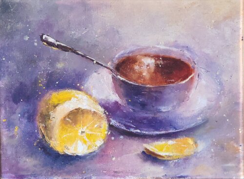 The Morning Cup of Tea von Galina Kolomenskaya, Malerei kaufen auf Singulart
