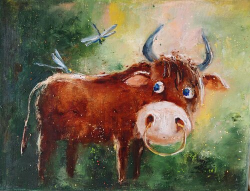 Little Bull van Galina Kolomenskaya, Schilderij te koop op Singulart