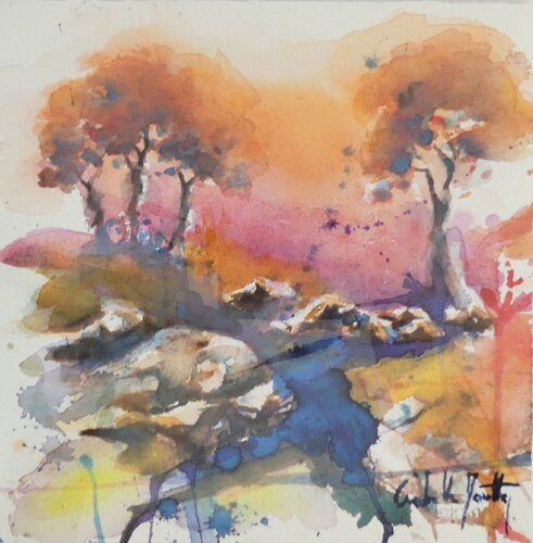 En haut des pins di Isabelle Moutte, Opera su carta in vendita su Singulart