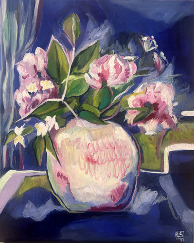 L'écho des Pivoines di LAURE SAIGNE, Pittura in vendita su Singulart