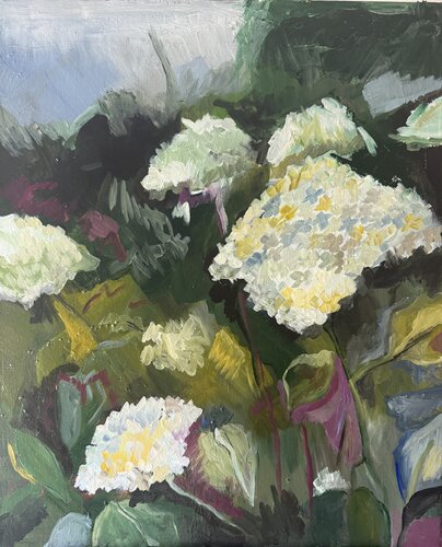 Le murmure des Hydrangéas di LAURE SAIGNE, Pittura in vendita su Singulart