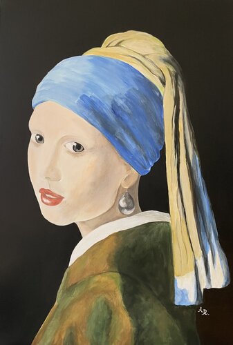 Die Perle   ' Das Mädchen mit dem Perlenohrring ' by Ajten Ramadani, Other Media for Sale on Singulart