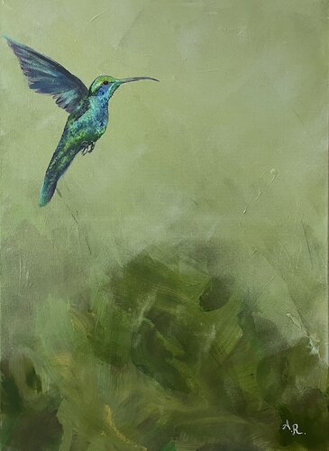 Kolibri im grünen von Ajten Ramadani, Malerei kaufen auf Singulart