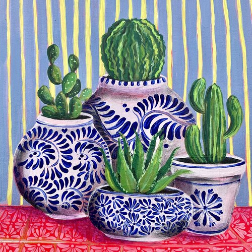 Mini cactus par Ceci Loel, Peinture en vente sur Singulart