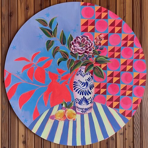 Blooming in Blue by Ceci Loel, Painting for Sale on Singulart