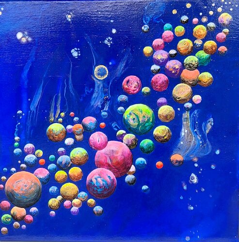 Planetenparade di Irene Mitawski, Pittura in vendita su Singulart