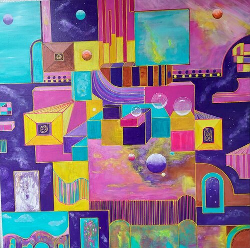 Stadt der Zukunft di Irene Mitawski, Pittura in vendita su Singulart