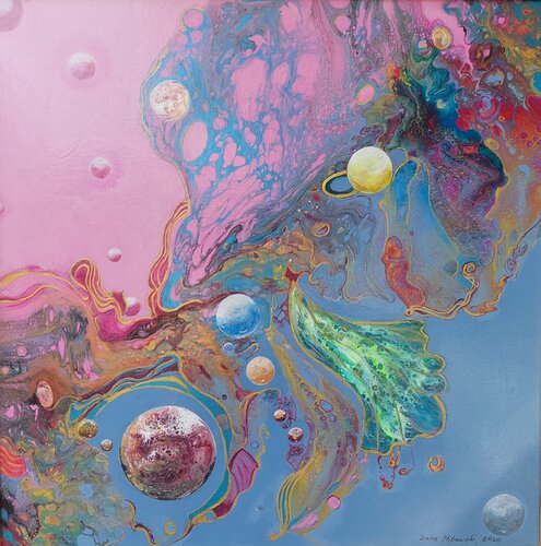 Weltraum Rosa van Irene Mitawski, Schilderij te koop op Singulart