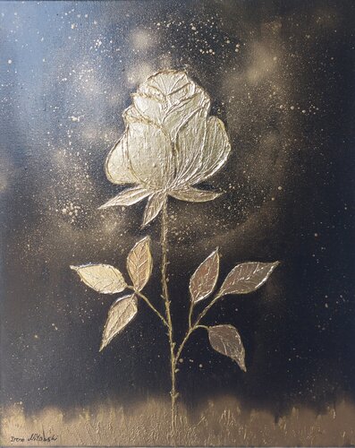 Goldene Rose di Irene Mitawski, Pittura in vendita su Singulart