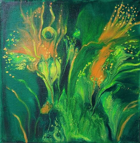Abstrakt in grün 5 van Irene Mitawski, Schilderij te koop op Singulart