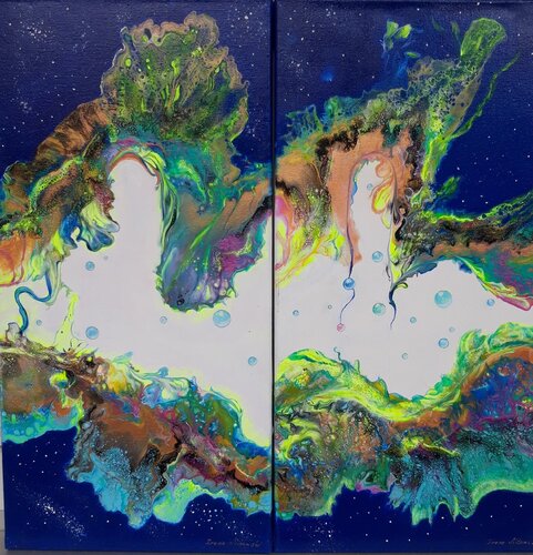 Diptychon "Ozean" von Irene Mitawski, Malerei kaufen auf Singulart