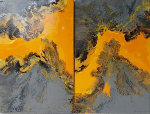 Diptychon  " Harmonie des Chaos" von Irene Mitawski, Malerei kaufen auf Singulart