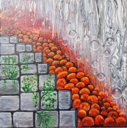 Steine und Tropfen di Irene Mitawski, Pittura in vendita su Singulart