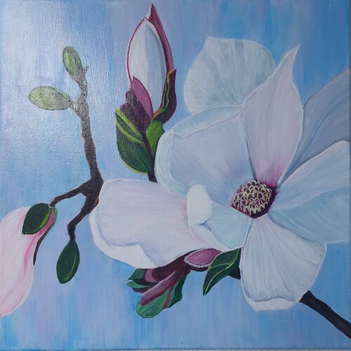 Magnolienblüte de Irene Mitawski, Pintura a la venta en Singulart