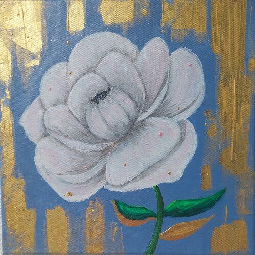 weiße Pfingstrose di Irene Mitawski, Pittura in vendita su Singulart