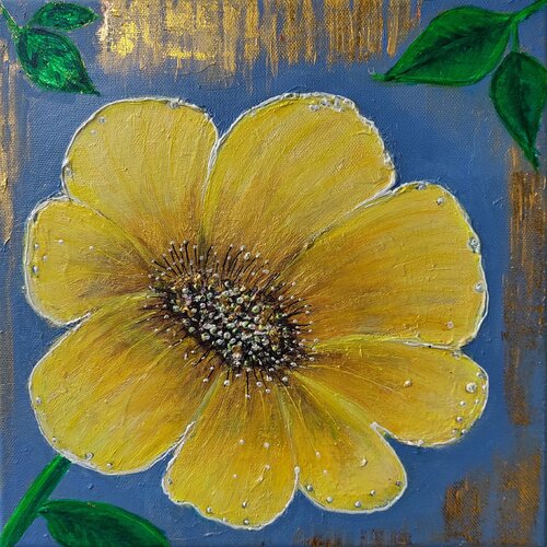 Gelbe Blüte im Glanz di Irene Mitawski, Pittura in vendita su Singulart