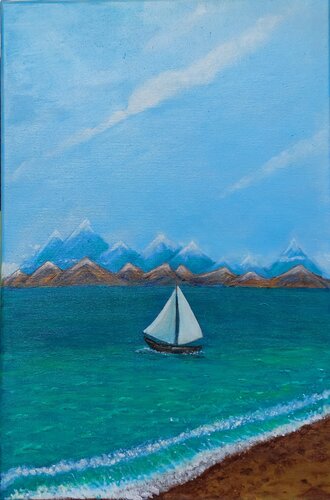 Segelreise ins Blaue von Irene Mitawski, Malerei kaufen auf Singulart