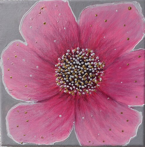 rosa Blume di Irene Mitawski, Pittura in vendita su Singulart