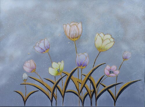 Florale Eleganz di Irene Mitawski, Pittura in vendita su Singulart