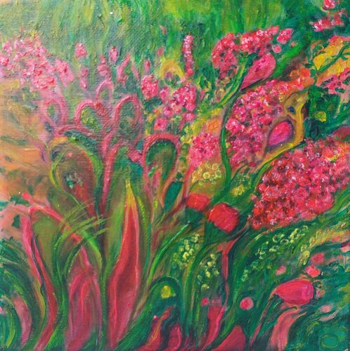 floral abstract by Irene Mitawski, Painting for Sale on Singulart