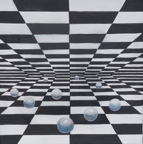 Schwarz-Weiß Illusion di Irene Mitawski, Pittura in vendita su Singulart