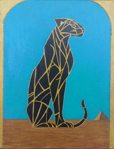 Bastets Schweigen par Irene Mitawski, Peinture en vente sur Singulart