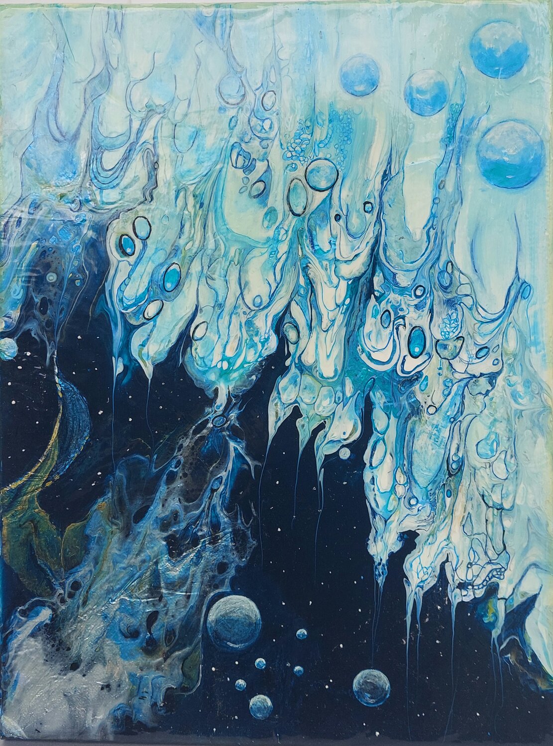 Zwischen Eis und Sternen Irene Mitawski Peinture originale à vendre