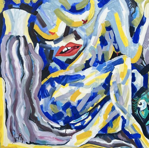 The girl who does yoga de Aleksey Ovsyannikov, Pintura a la venta en Singulart