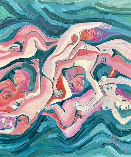 Flowing Down the River par Aleksey Ovsyannikov, Peinture en vente sur Singulart