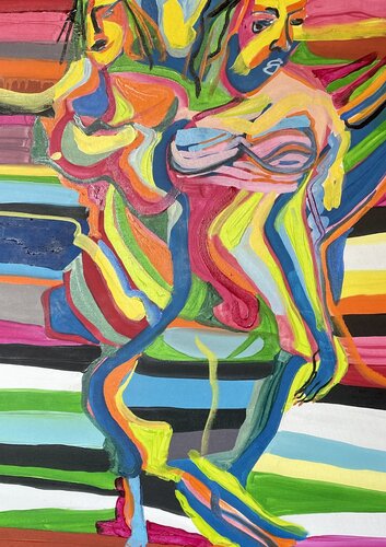 AT THE EXHIBITION van Aleksey Ovsyannikov, Schilderij te koop op Singulart