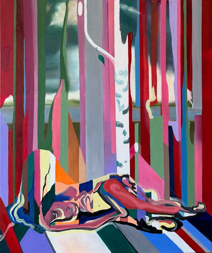 Безмятежное квантовое состояние среди берез van Aleksey Ovsyannikov, Schilderij te koop op Singulart