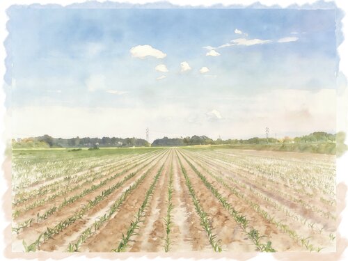 Serie ( campi di campagna in acquerello digitale) ( campo di mai)_1 de Nicola  Luciani , Fotografía a la venta en Singulart