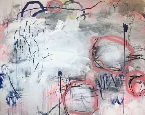 pink circles van Martina Furk, Schilderij te koop op Singulart