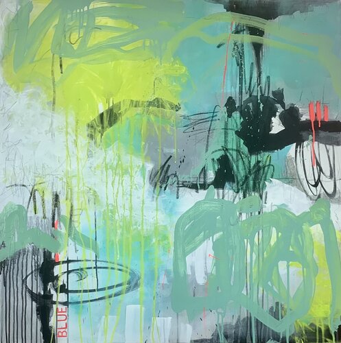 shades of green by Martina Furk, Painting for Sale on Singulart