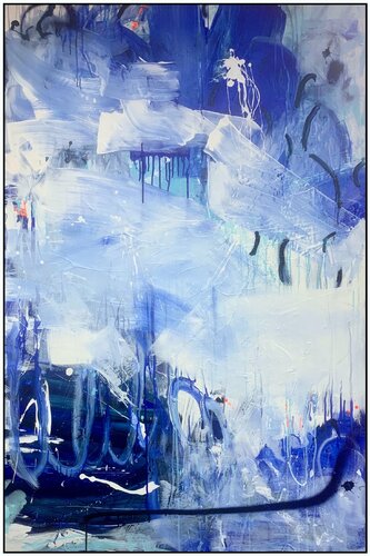 mach doch mal (in) blau by Martina Furk, Painting for Sale on Singulart