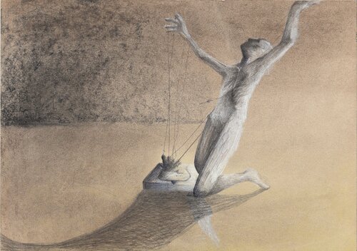ENCOUNTERS WITH THE EMPTY ONLY WITH ONESELF PIECE 40 di EDUARDO BUSTOS SEGOVIA, Disegno in vendita su Singulart