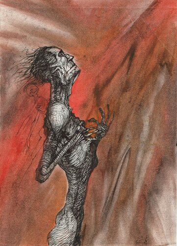 HUMAN BEINGS GENETICAL MODIFIED INOCULUM COVID-2019 EUGENICS MODIFY NATURE ADN WITH mRNA LABORATORY PIECE von EDUARDO BUSTOS SEGOVIA, Malerei kaufen auf Singulart