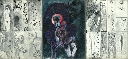 PSYCHOLOGICAL HARASSMENT MEN WOMAN EMPTY HUMAN BEINGS GENETICAL MODIFIED INOCULUM COVID-2019 EUGENICS MODIFY NATURE ADN WITH mRNA LABORATORY PIECE 207 by EDUARDO BUSTOS SEGOVIA, Painting for Sale on Singulart