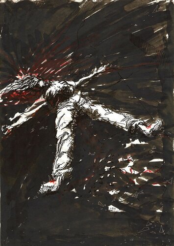 STOP WAR TERRORISM FEAR ALL SYSTEM IS CORRUPTED LEFT RIGHT POLITICS CENTER AND EXTREME ALL THE SAME DOMINATION FOR TOTAL SUBMISSION OF ALL PEOPLE THESE GENOCIDES OF THE SAME BEINGS ARE THE NONSENSE OF HUMAN ALIENATION- LIVE AND LET LIVE PIECE 2 par EDUARDO BUSTOS SEGOVIA, Dessin en vente sur Singulart