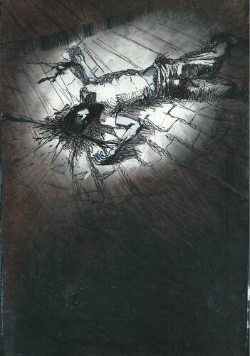 STOP WAR TERRORISM FEAR ALL SYSTEM IS CORRUPTED LEFT RIGHT POLITICS CENTER AND EXTREME ALL THE SAME DOMINATION FOR TOTAL SUBMISSION OF ALL PEOPLE THESE GENOCIDES OF THE SAME BEINGS ARE THE NONSENSE OF HUMAN ALIENATION- LIVE AND LET LIVE PIECE 14 di EDUARDO BUSTOS SEGOVIA, Disegno in vendita su Singulart