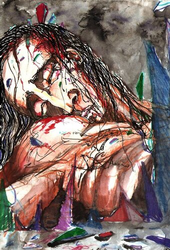 STOP WAR TERRORISM FEAR ALL SYSTEM IS CORRUPTED LEFT RIGHT POLITICS CENTER AND EXTREME ALL THE SAME DOMINATION FOR TOTAL SUBMISSION OF ALL PEOPLE THESE GENOCIDES OF THE SAME BEINGS ARE THE NONSENSE OF HUMAN ALIENATION- LIVE AND LET LIVE PIECE 197 di EDUARDO BUSTOS SEGOVIA, Disegno in vendita su Singulart