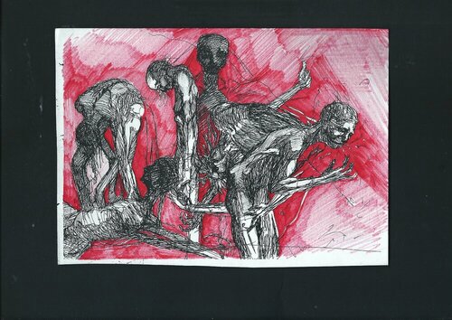 STOP WAR TERRORISM FEAR ALL SYSTEM IS CORRUPTED LEFT RIGHT POLITICS CENTER AND EXTREME ALL THE SAME DOMINATION FOR TOTAL SUBMISSION OF ALL PEOPLE THESE GENOCIDES OF THE SAME BEINGS ARE THE NONSENSE OF HUMAN ALIENATION- LIVE AND LET LIVE PIECE 3 di EDUARDO BUSTOS SEGOVIA, Disegno in vendita su Singulart