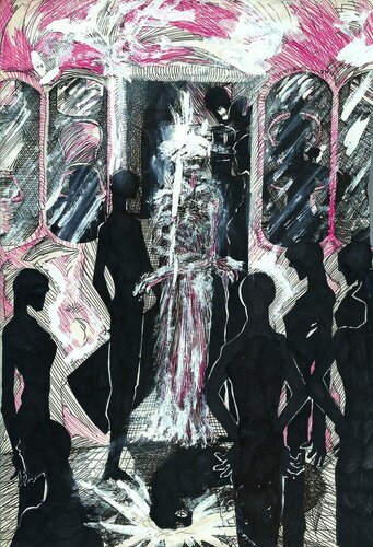 HUMAN BEINGS GENETICAL MODIFIED INOCULUM COVID-2019 EUGENICS MODIFY NATURE ADN WITH mRNA LABORATORY PIECE 162 von EDUARDO BUSTOS SEGOVIA, Malerei kaufen auf Singulart