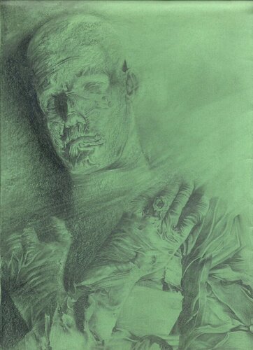 THE MUMMY LA MOMIA tribute hommage MONSTERS KARLOFF 1932 vintage Retro Cinema actor von EDUARDO BUSTOS SEGOVIA, Zeichnungen kaufen auf Singulart
