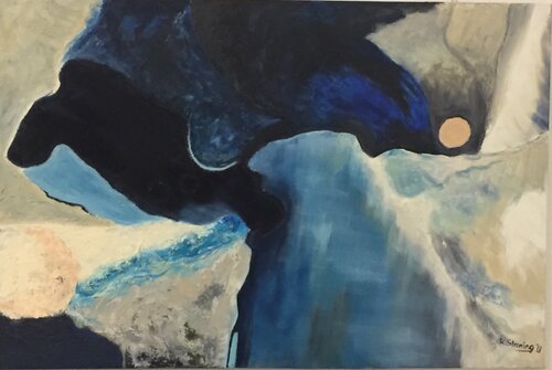 „Komposition in blau“ van Reiner Stening, Schilderij te koop op Singulart