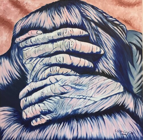 „Affenliebe 2“ by Reiner Stening, Painting for Sale on Singulart